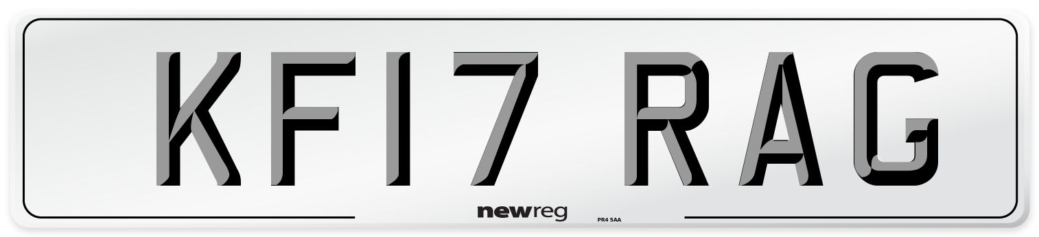KF17 RAG Number Plate from New Reg